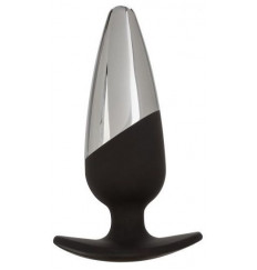 Серебристо-черная анальная пробка Executive Pro Plug - 12,75 см.