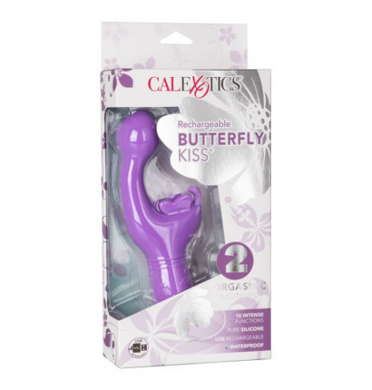 Фиолетовый вибратор-кролик Rechargeable Butterfly Kiss