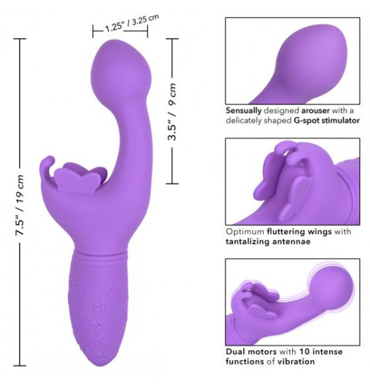 Фиолетовый вибратор-кролик Rechargeable Butterfly Kiss