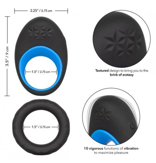 Набор из двух черных эрекционных колец Link Up Max