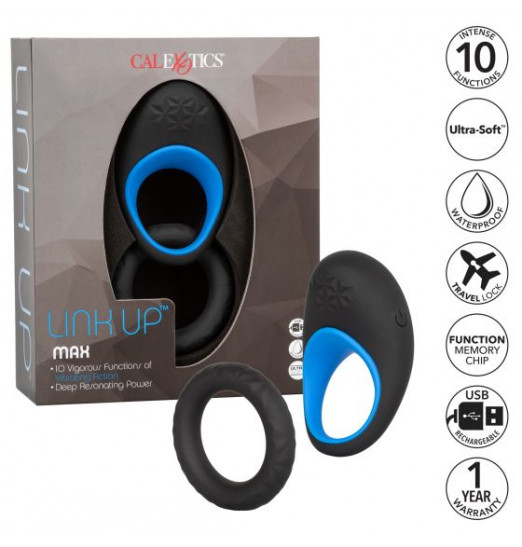 Набор из двух черных эрекционных колец Link Up Max