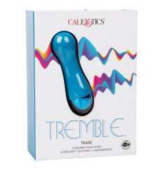 Голубой мини-вибратор Tremble Tease - 12 см.