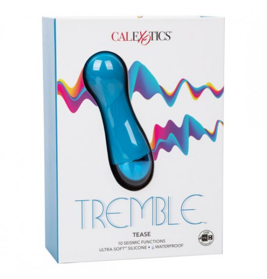 Голубой мини-вибратор Tremble Tease - 12 см.