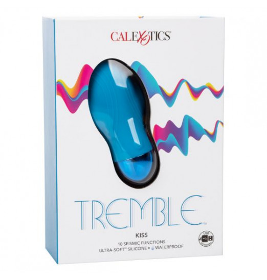 Голубой мини-вибратор Tremble Kiss - 12 см.