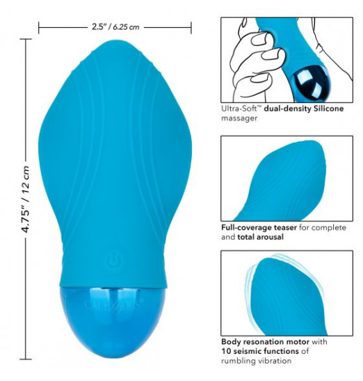 Голубой мини-вибратор Tremble Kiss - 12 см.