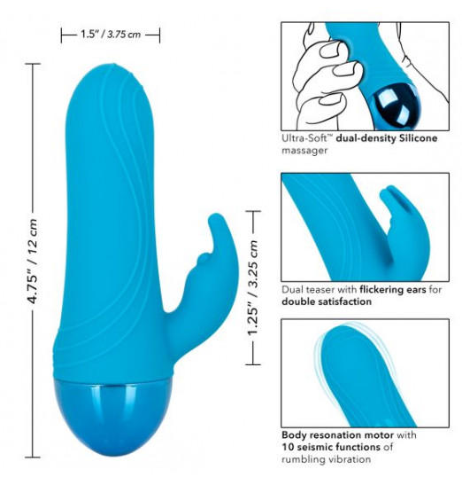 Голубой мини-вибратор Tremble Please - 12 см. Голубой мини-вибратор Tremble Please - 12 см.