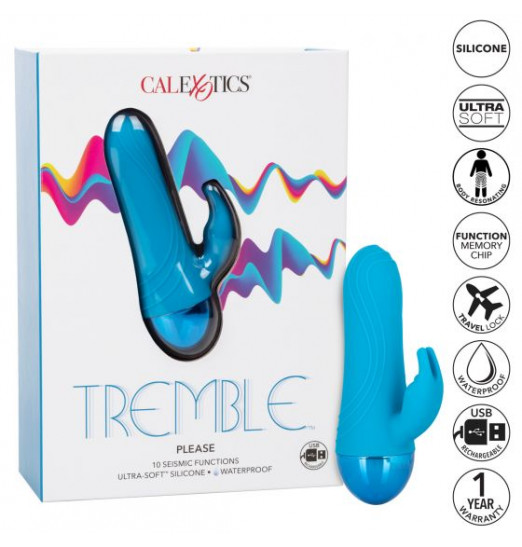 Голубой мини-вибратор Tremble Please - 12 см. Голубой мини-вибратор Tremble Please - 12 см.