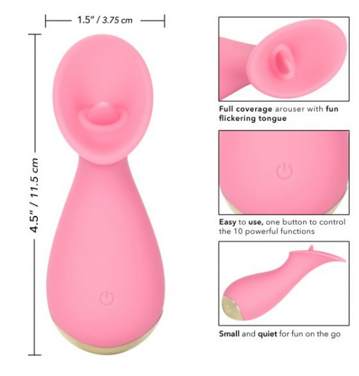 Розовый мини-вибромассажер #TickleMe - 11,5 см.