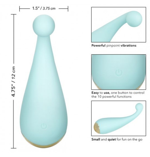 Голубой мини-вибромассажер #ThrillMe - 12 см.