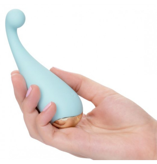 Голубой мини-вибромассажер #ThrillMe - 12 см.