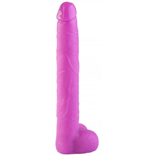 Розовый реалистичный фаллоимитатор - 39,5 см.