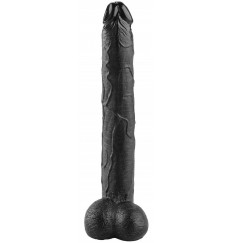 Черный реалистичный фаллоимитатор - 39,5 см.