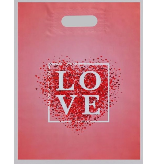 Полиэтиленовый пакет Love - 31 х 40 см.
