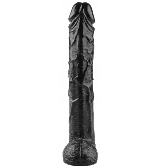 Черный фаллоимитатор-гигант - 44,5 см.