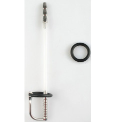 Серебристый фигурный уретральный стимулятор с силиконовым кольцом