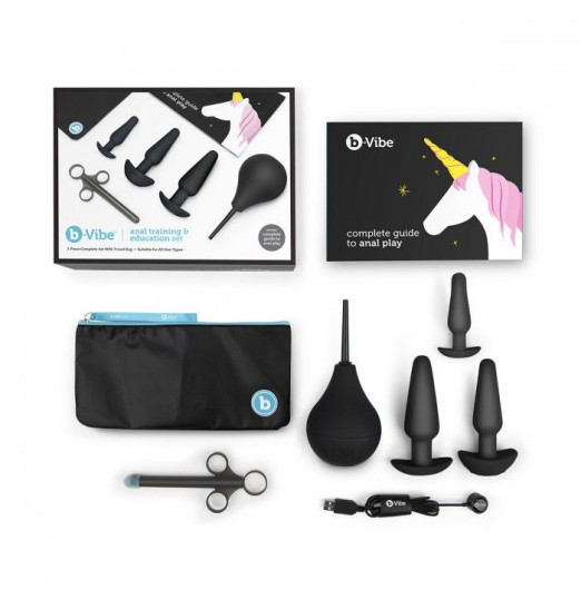 Набор в черном цвете для анальных игр ANAL EDUCATION SET