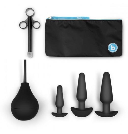 Набор в черном цвете для анальных игр ANAL EDUCATION SET