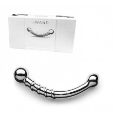 Серебристый изогнутый фаллоимитатор со спиралью Bow - 17,8 см.