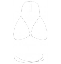 Серебристая упряжь-цепочка Magnifique Bra Chain