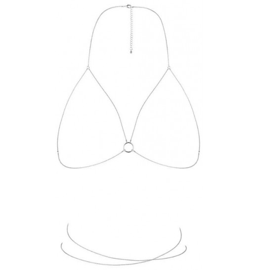 Серебристая упряжь-цепочка Magnifique Bra Chain