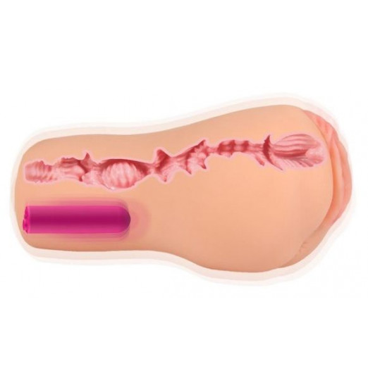 Телесный вибромастурбатор-вагина с рельефом EMILY AUTO Телесный вибромастурбатор-вагина с рельефом EMILY AUTO