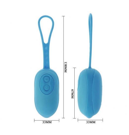 Голубое виброяйцо с петлей Cedric - 13,8 см. Голубое виброяйцо с петлей Cedric - 13,8 см.