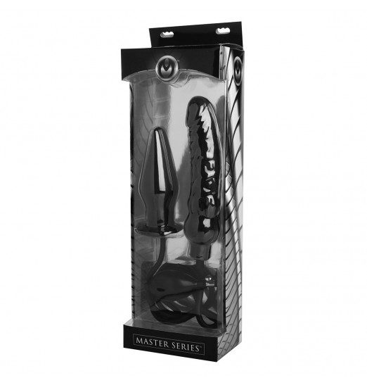 Пробка и фаллос с функцией расширения Deuce Double Penetration Inflatable Dildo and Anal Plug