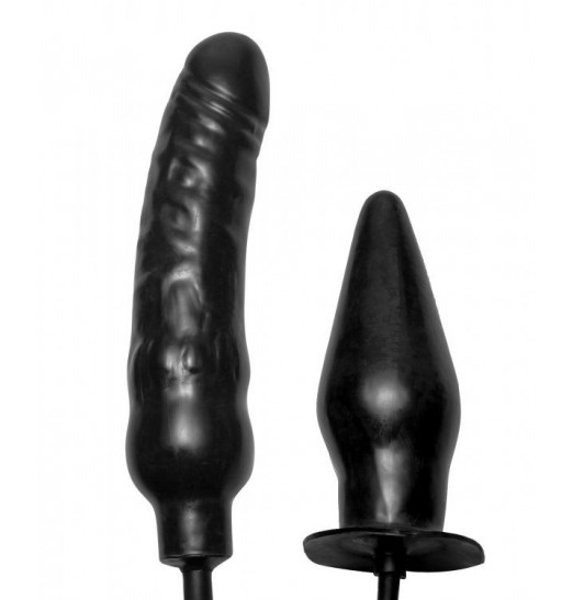 Пробка и фаллос с функцией расширения Deuce Double Penetration Inflatable Dildo and Anal Plug