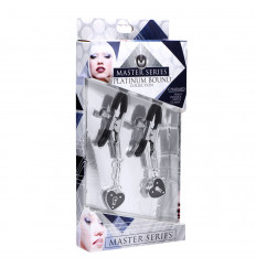 Зажимы на соски с подвесками-замками Charmed Heart Padlock Nipple Clamps