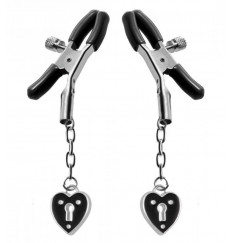 Зажимы на соски с подвесками-замками Charmed Heart Padlock Nipple Clamps
