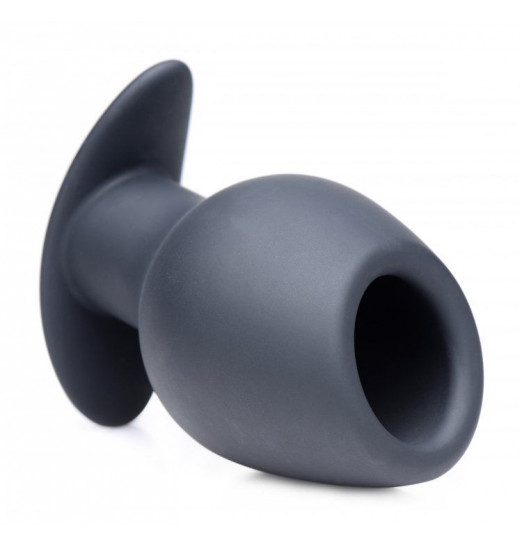 Малая черная анальная пробка Ass Goblet Silicone Hollow Anal Plug Small - 9,53 см.