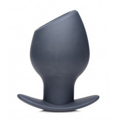 Малая черная анальная пробка Ass Goblet Silicone Hollow Anal Plug Small - 9,53 см.