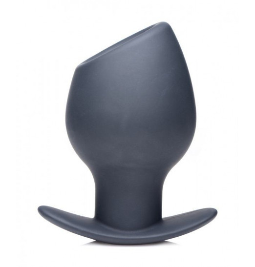 Малая черная анальная пробка Ass Goblet Silicone Hollow Anal Plug Small - 9,53 см.