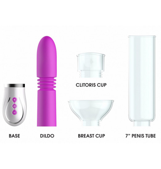 Фиолетовый набор Thruster 4 in 1 Rechargeable Couples Pump Kit