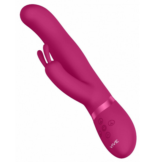 Розовый вибромассажер-кролик Izara - 22 см.