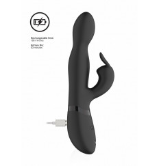 Черный вибромассажер-кролик Niva - 21,5 см.