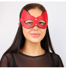 Красно-черная игровая маска с ушками