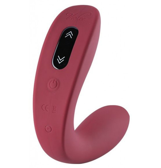 Малиновый вибромассажер HERCULES с пультом ДУ Малиновый вибромассажер HERCULES с пультом ДУ