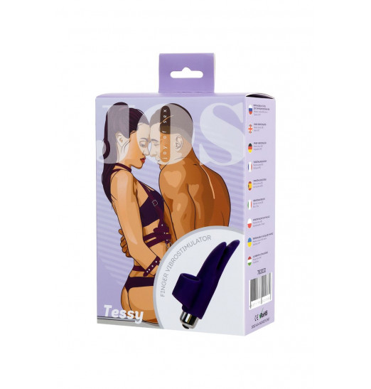 Фиолетовая вибронасадка на палец JOS Tessy - 9,5 см.