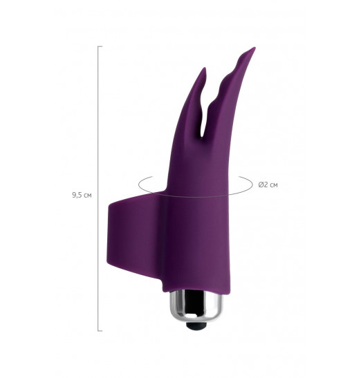 Фиолетовая вибронасадка на палец JOS Tessy - 9,5 см.