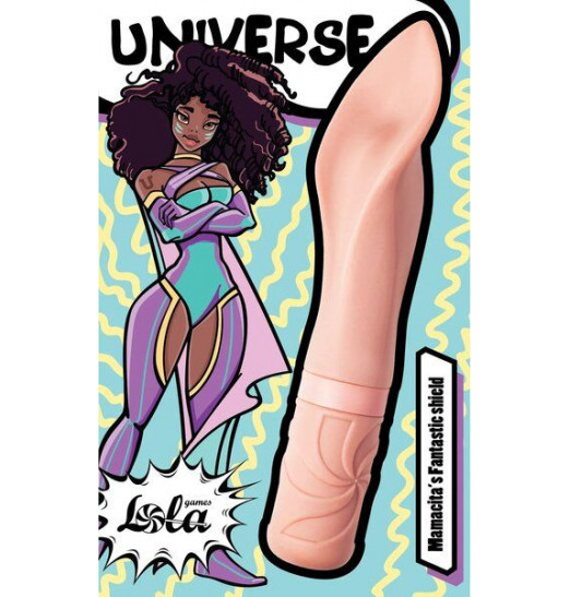 Бежевый мини-вибратор Mamasita’s Fantastic Shield - 15,2 см.