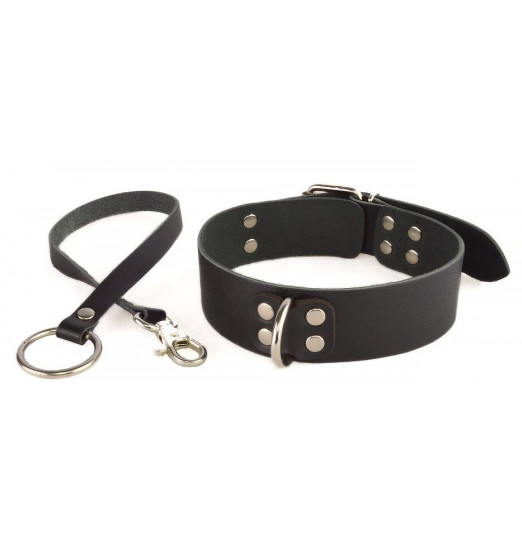Черный ошейник  Новичок  с поводком
