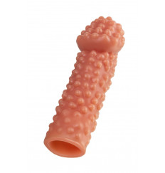 Реалистичная насадка на пенис с бугорками - 16,5 см.