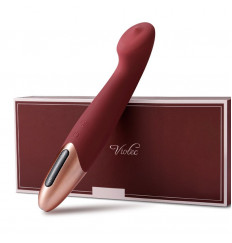 Бордовый вибромассажер TETHYS - 18 см.