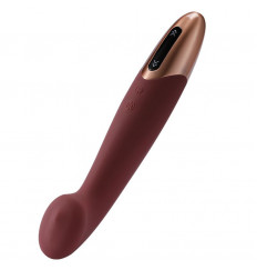 Бордовый вибромассажер TETHYS - 18 см.