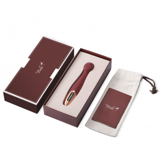 Бордовый вибромассажер TETHYS - 18 см.