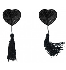 Черные пэстисы-сердечки Evans с кисточками