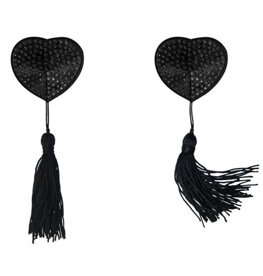 Черные пэстисы-сердечки Evans с кисточками