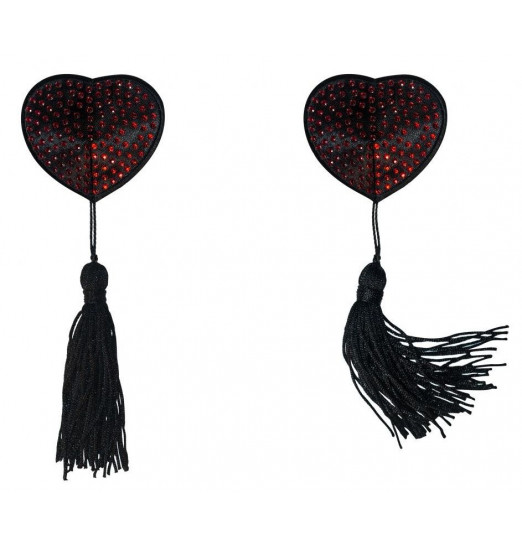 Черно-красные пэстисы-сердечки Evans с кисточками