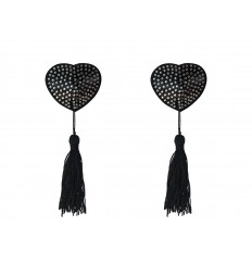 Черные пэстисы-сердечки Evans с кисточками и стразами